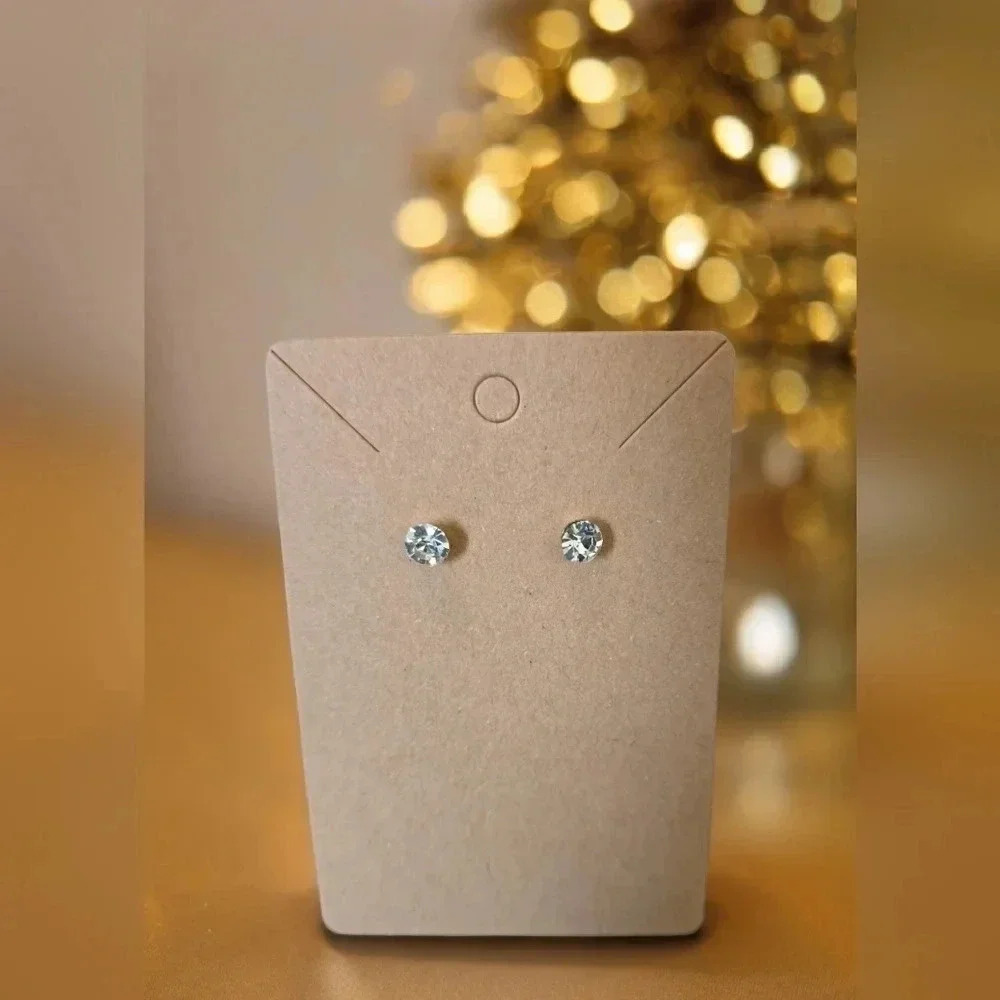 Gold Plated Rhinestone Stud Earrings